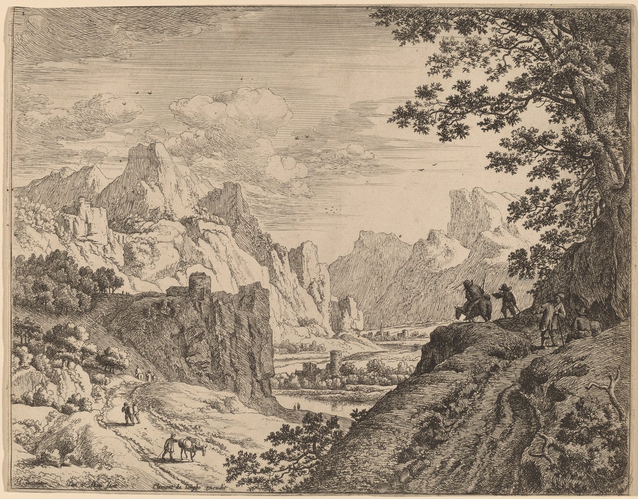 Udsigt over floden Rhinen af Jan van Aken after Herman Saftleven