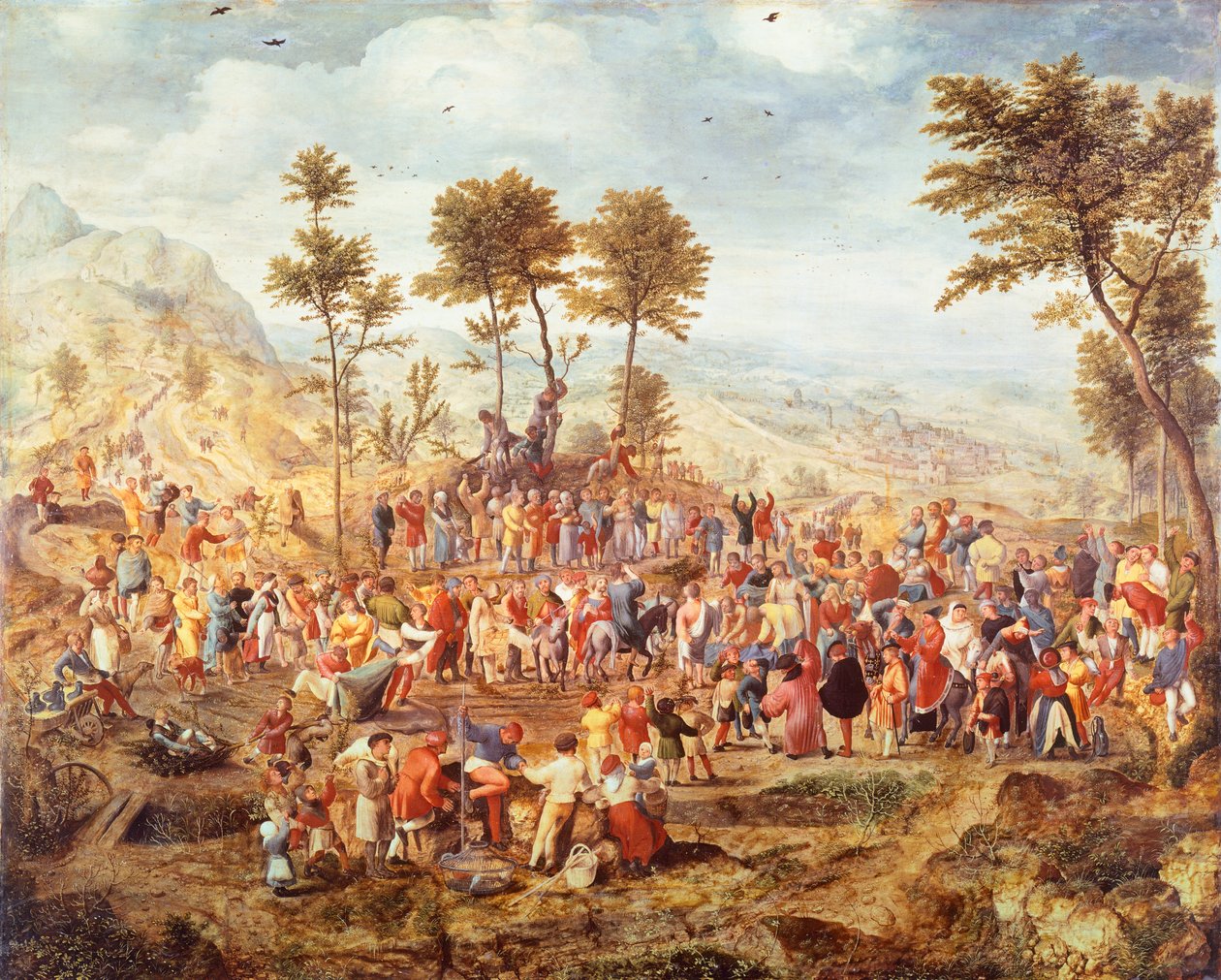 Kristus tulossa Jerusalemiin, Jan van Amstel (noin 1500-1542), sekatekniikka puulle, noin 1540 af Jan van Amstel