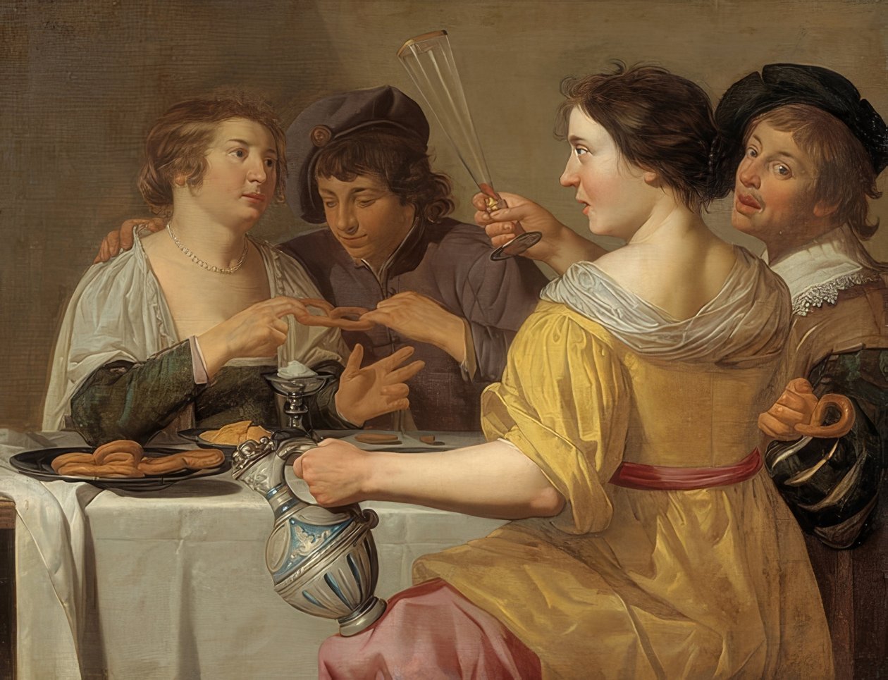 Kringlespiserne. 1630-40 af Jan van Bijlert