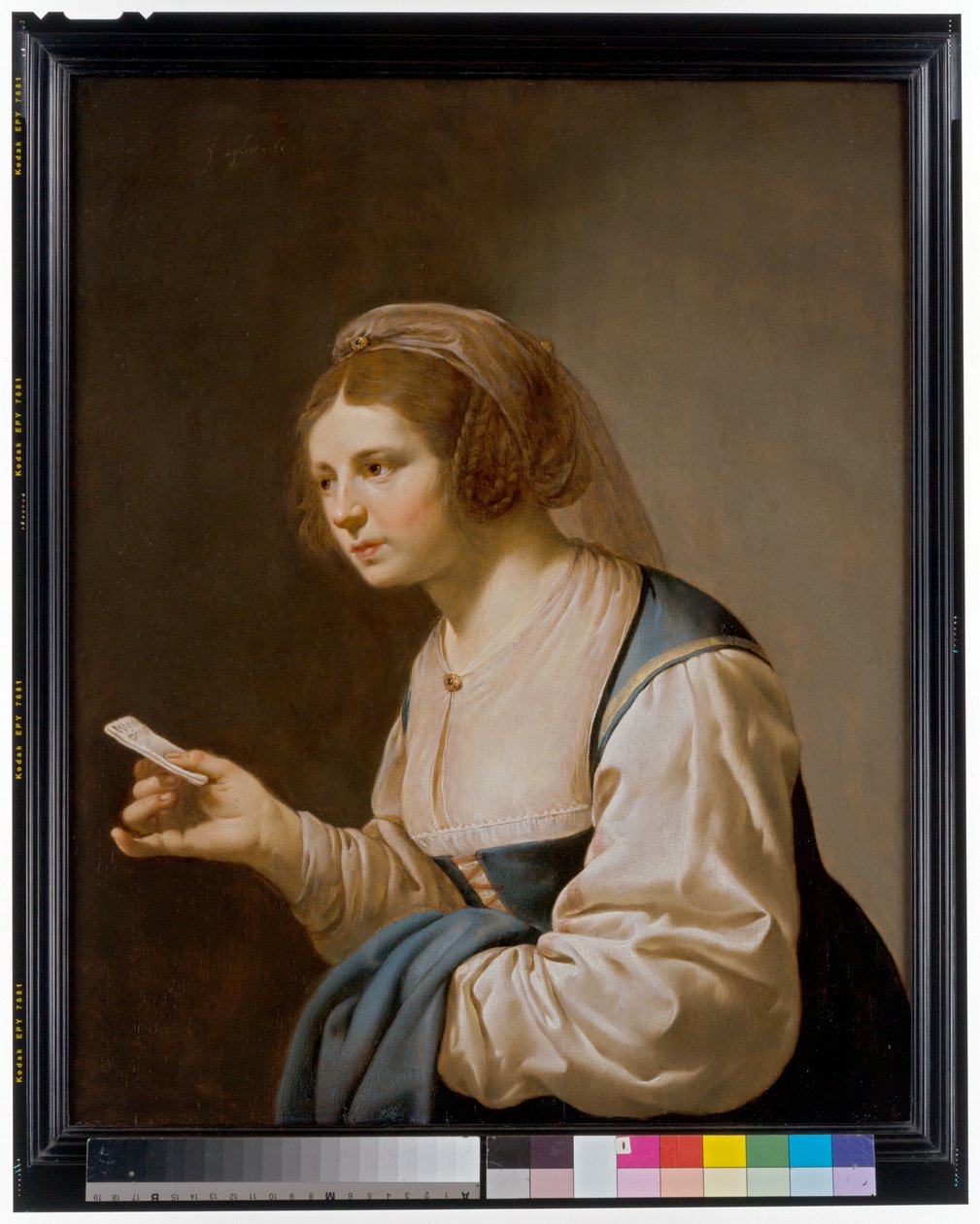 En ung pige, der holder et brev af Jan van Bijlert or Bylert