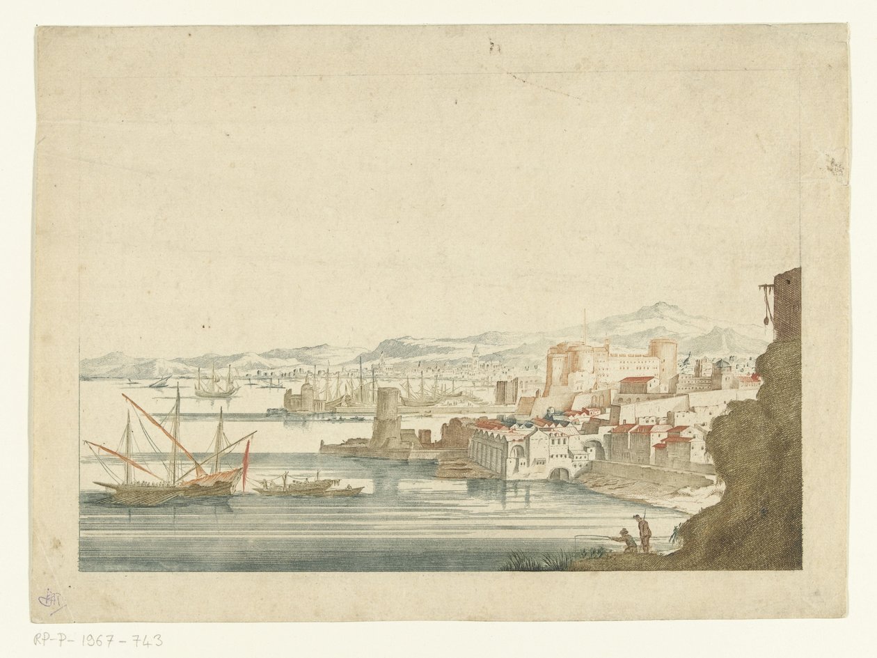 Udsigt over en italiensk havn af Jan van Call (I)