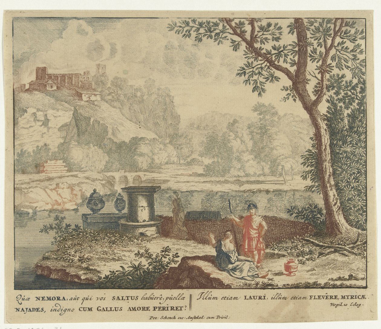 Mand beder ved et offeralter Scener fra Virgils digtsamling Bucolica (serietitel) af Jan van Call (I)