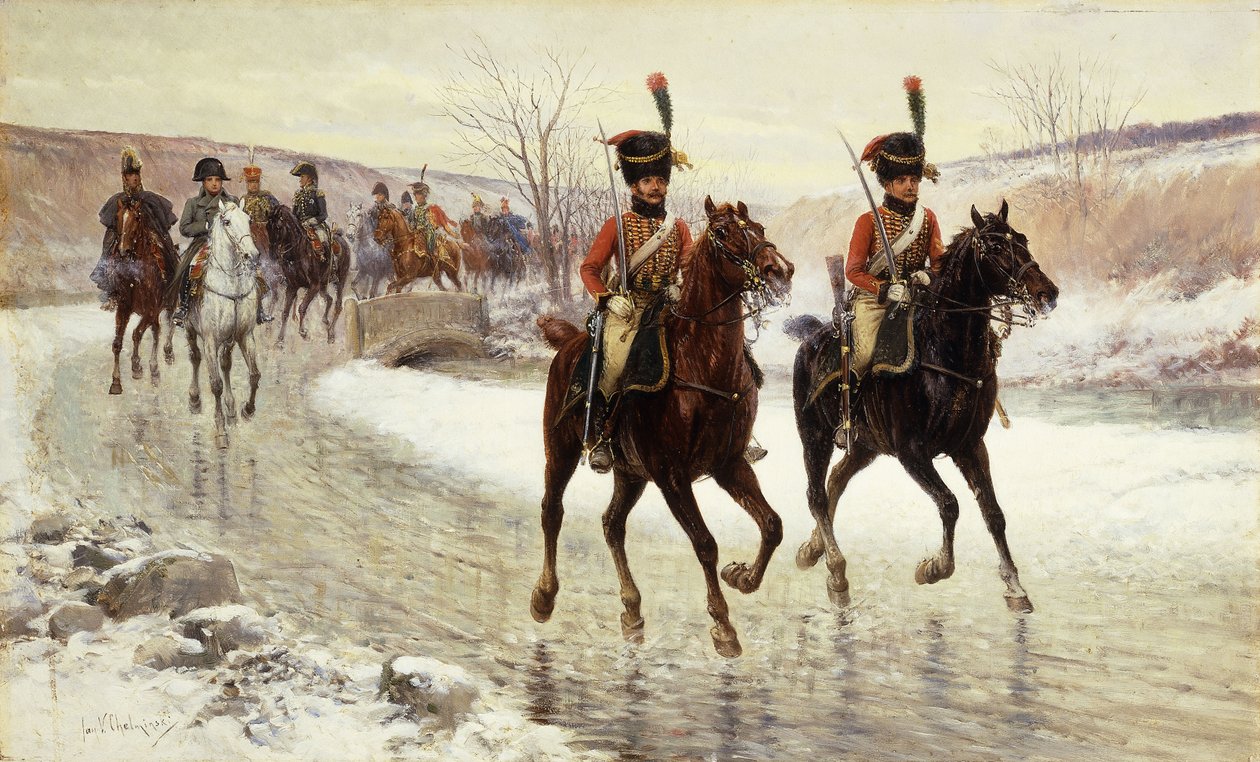 Napoleon og hans eskorte, af Jan van Chelminski
