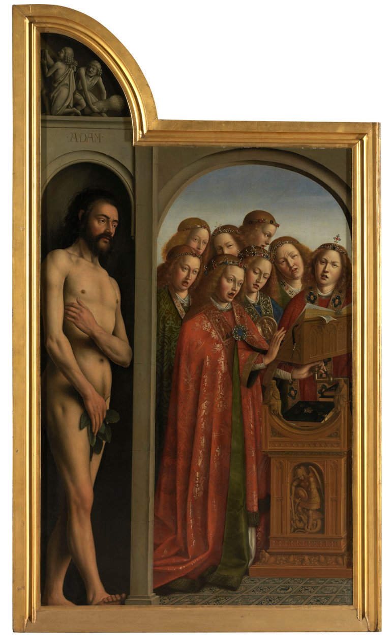 Adam og syngende engle af Jan van Eyck