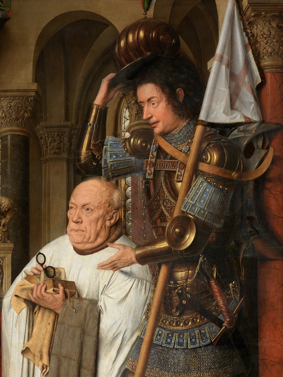 Detalje af jomfruen og barnet med kanon Joris van der Paele af Jan van Eyck