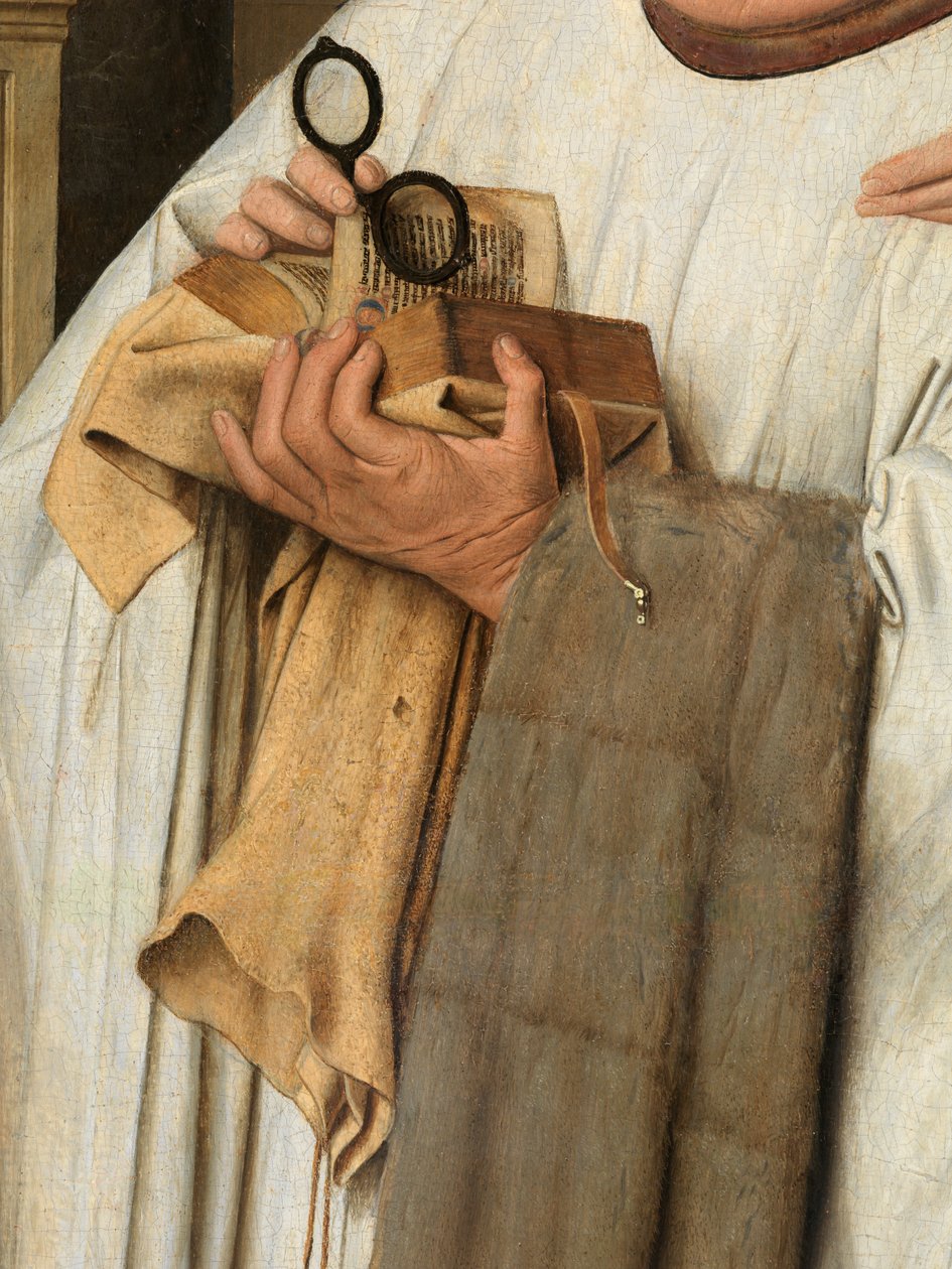 Detalje af jomfruen og barnet med kanon Joris van der Paele af Jan van Eyck