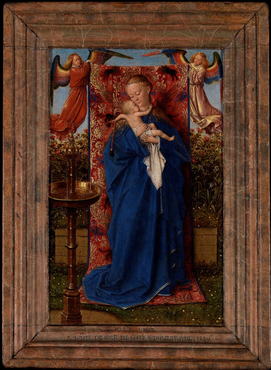 Madonna og barn ved springvandet af Jan van Eyck