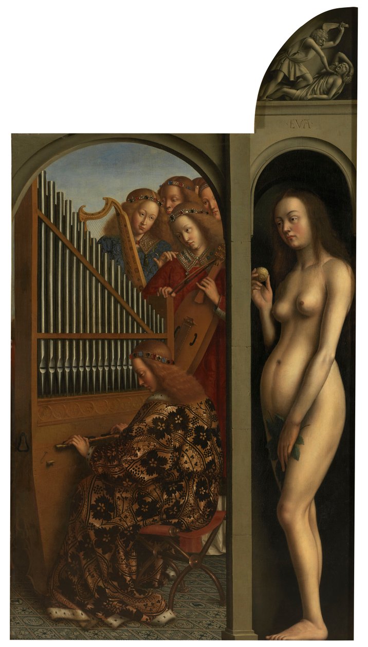 De musikalske engle og Eva af Jan van Eyck