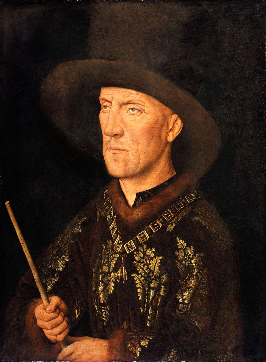""Portræt af Baudouin de Lannoy herre af Molembais, kendt som le Begue (1388-1474)"" Maleri af Jan van Eyck (1390-1441), ca. 1435 - Olie på træ, 26x20 - Staatliche Museen, Berlin af Jan van Eyck