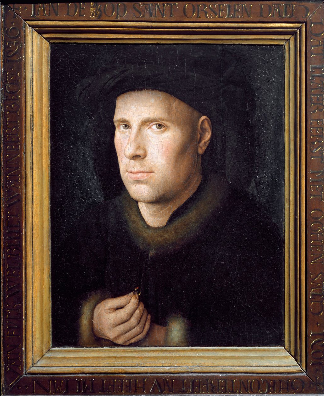 Portræt af Jan De Leeuw (olie på træ af Jan van Eyck