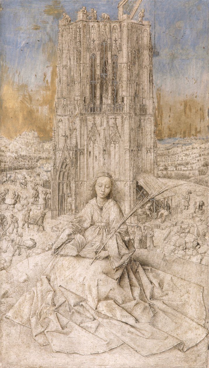 Sankt Barbara, ca. 1427 (olie på panel) af Jan van Eyck