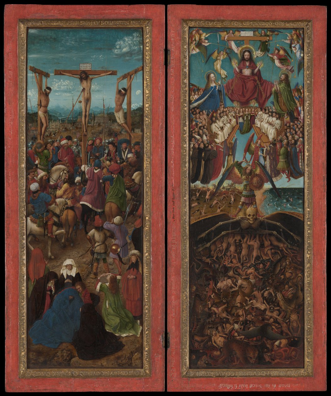 Korsfæstelsen, Den sidste dom, ca. 1440-41. af Jan van Eyck