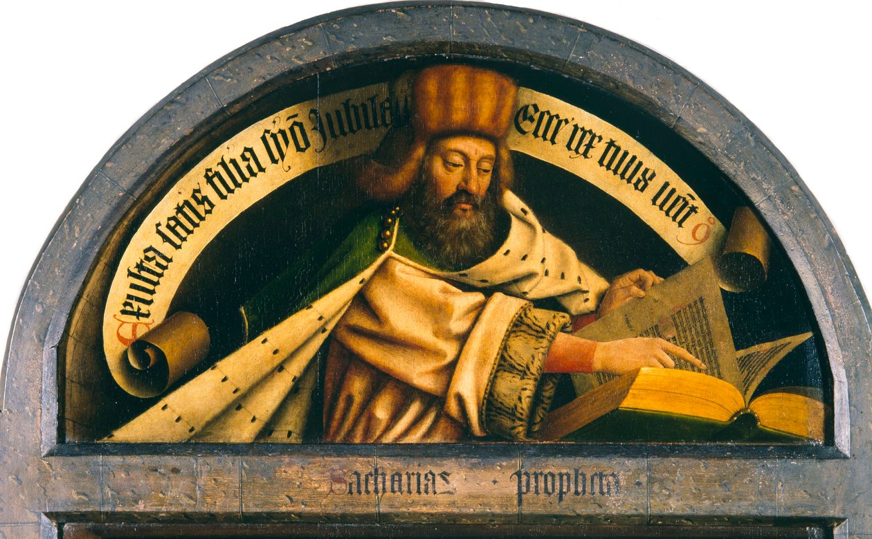 Gent-altertavlen. Tilbedelse af det mystiske lam: Profeten Zakarias, 1432. af Jan van Eyck