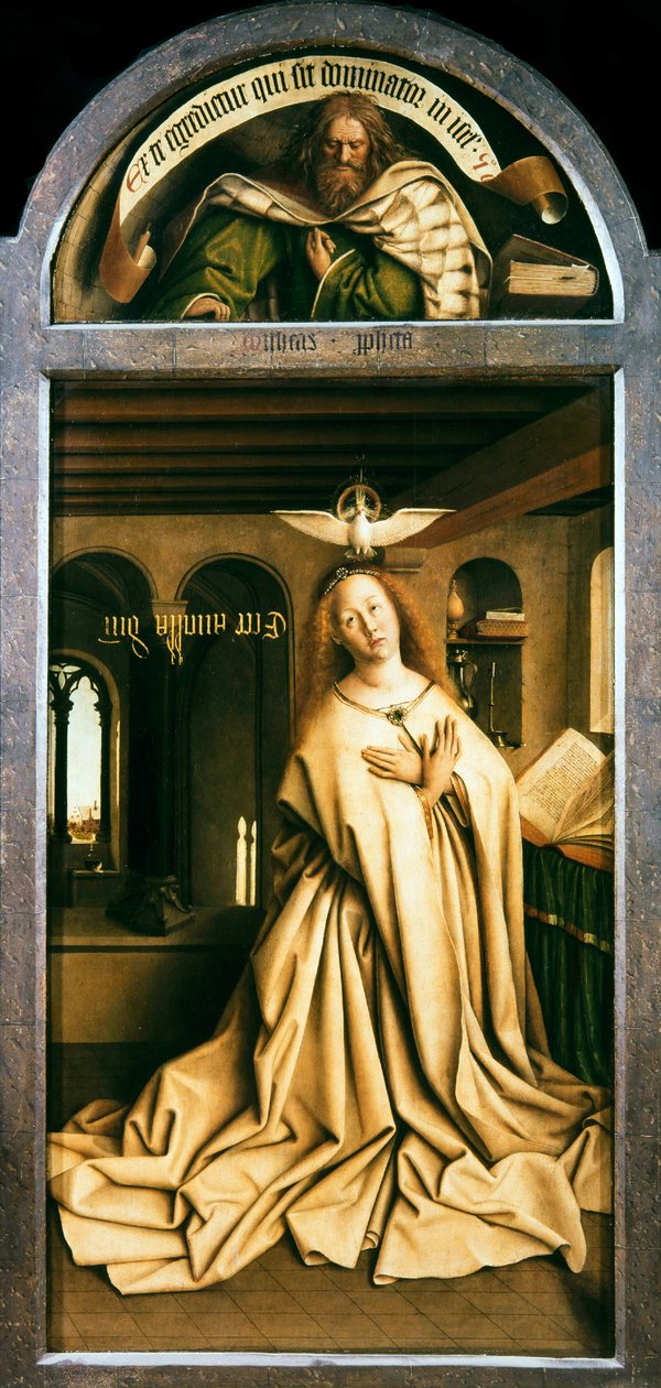 Gent-altertavlen. Adoration of the Mystic Lamb: Virgin Annunciate, 1432. af Jan van Eyck