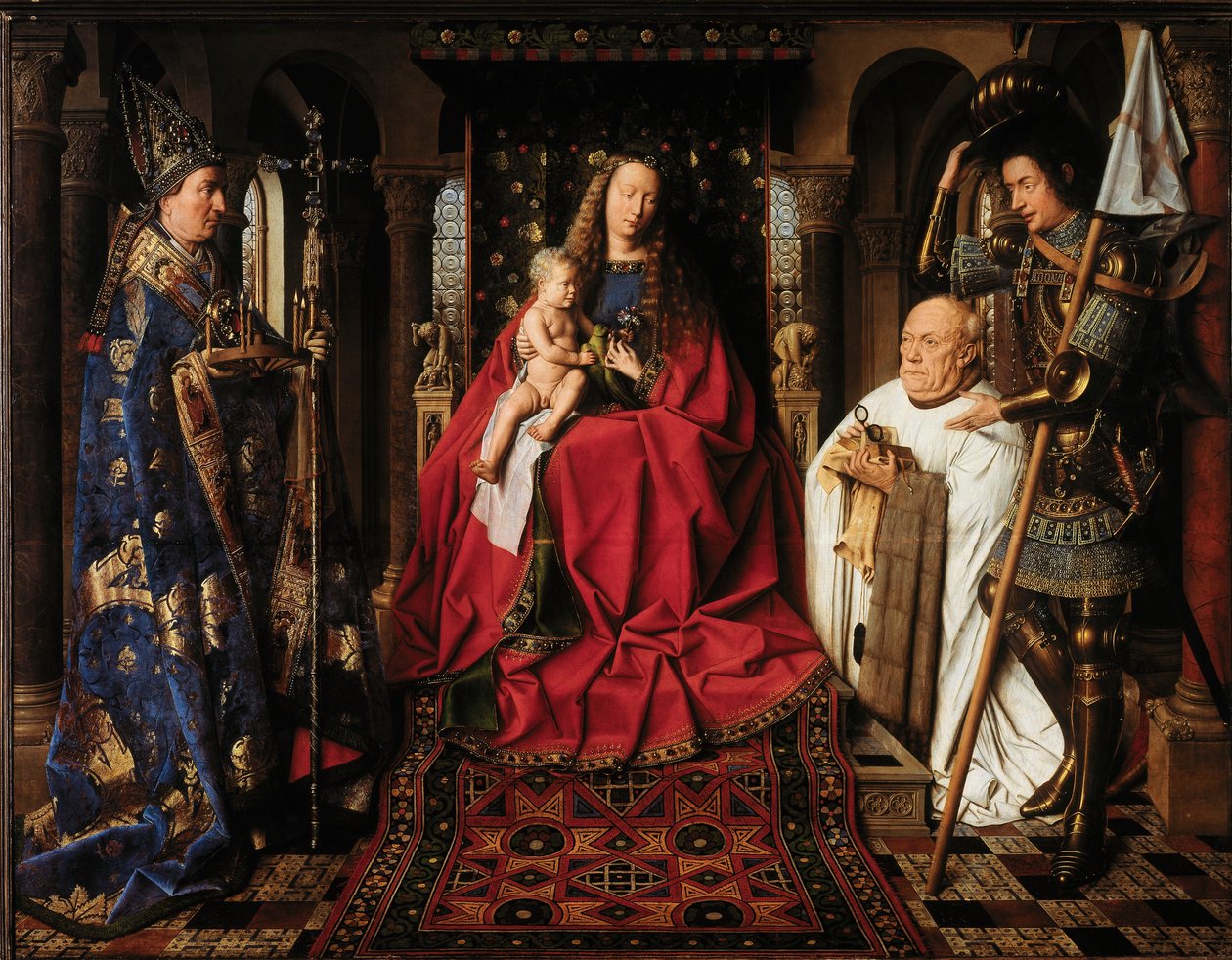 Jomfru og barn med Canon van der Paele af Jan van Eyck