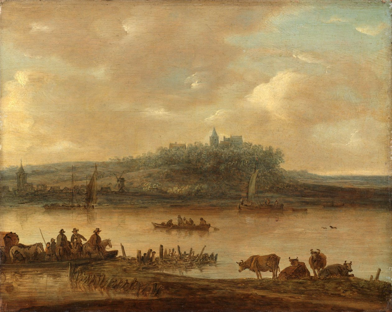 Udsigt over Rhinen og Elterberg af Jan van Goyen (manner of)