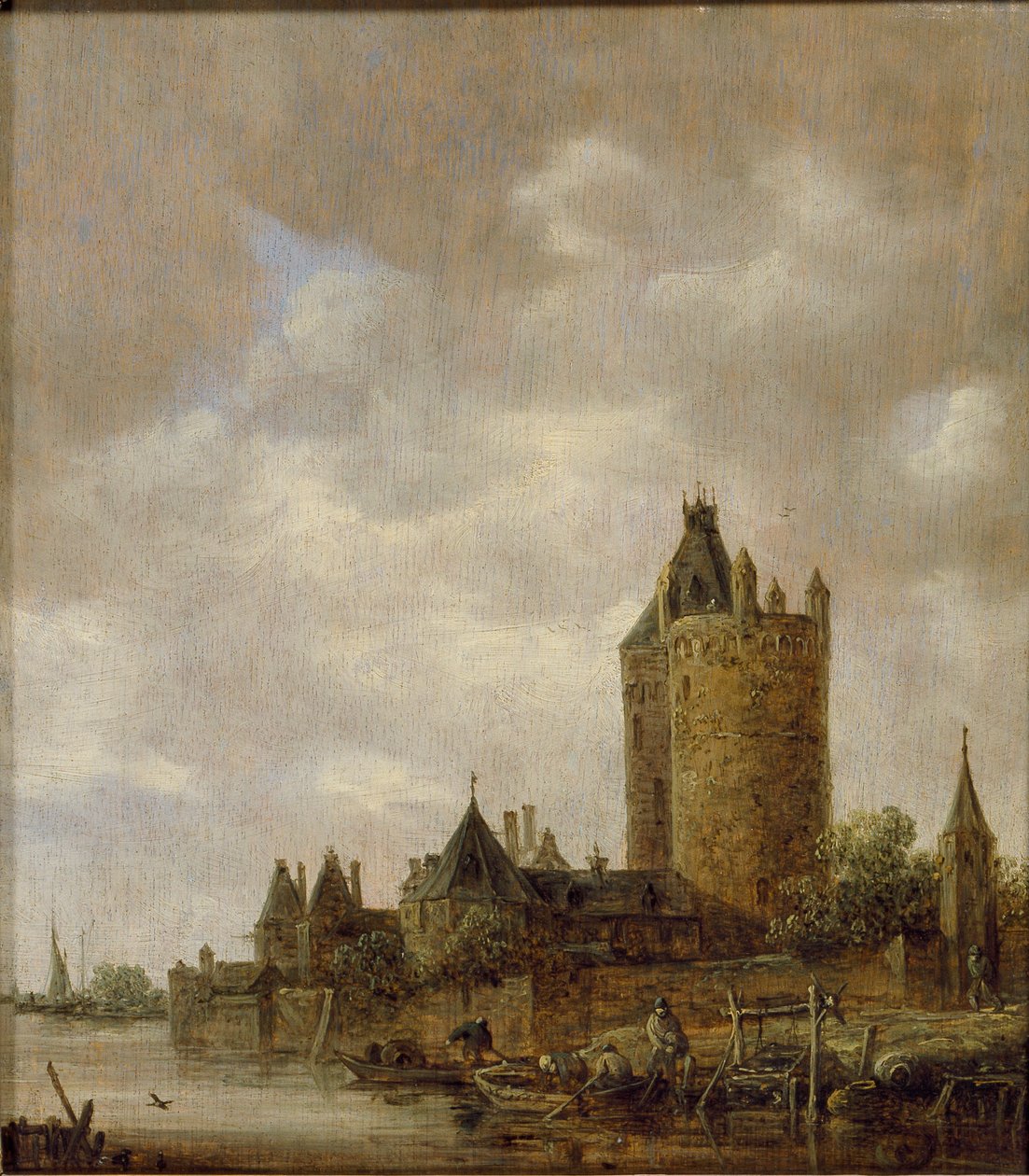 Et slot ved en flod, 1647 af Jan van Goyen