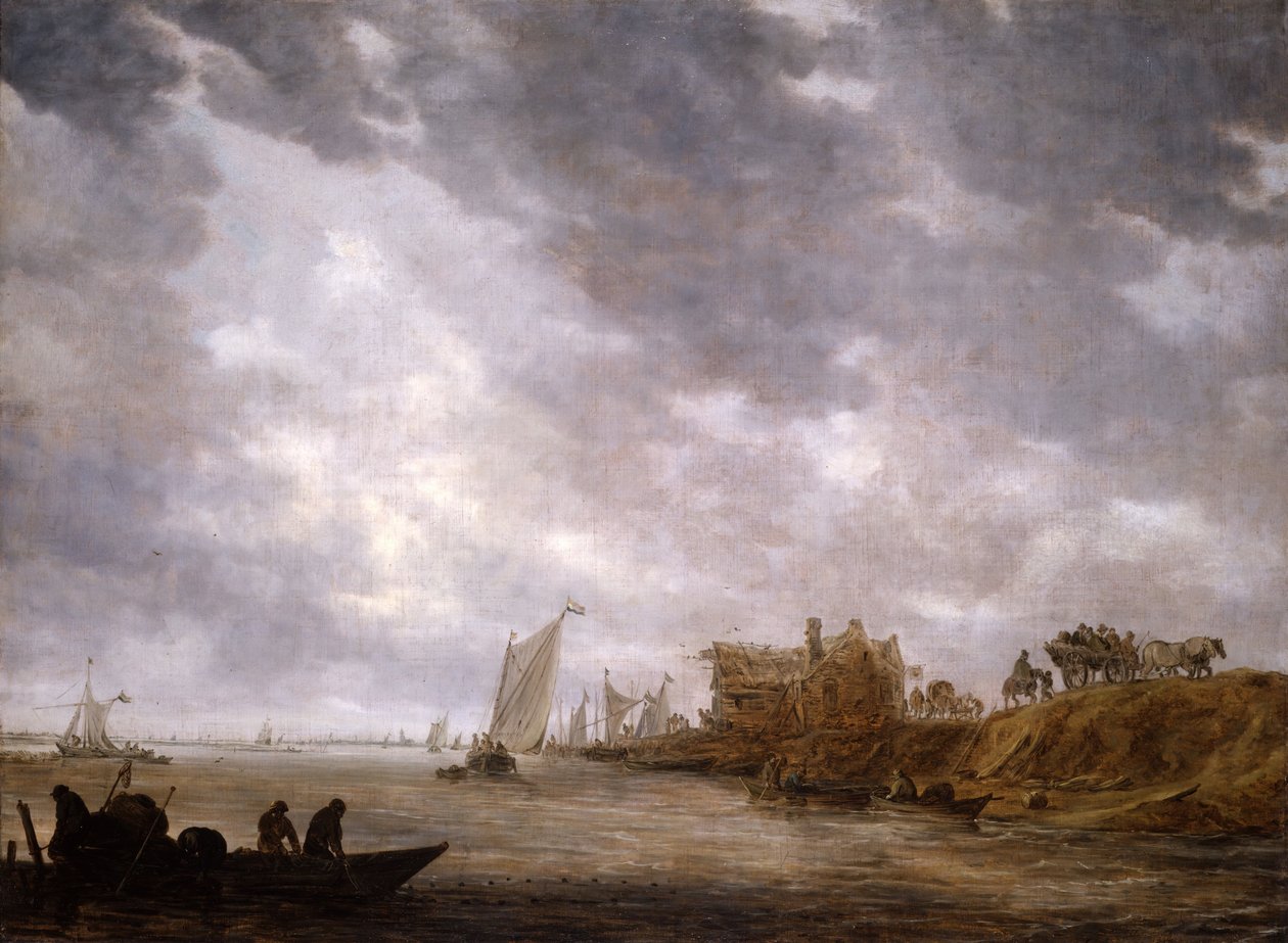 En flodscene, 1642. af Jan van Goyen