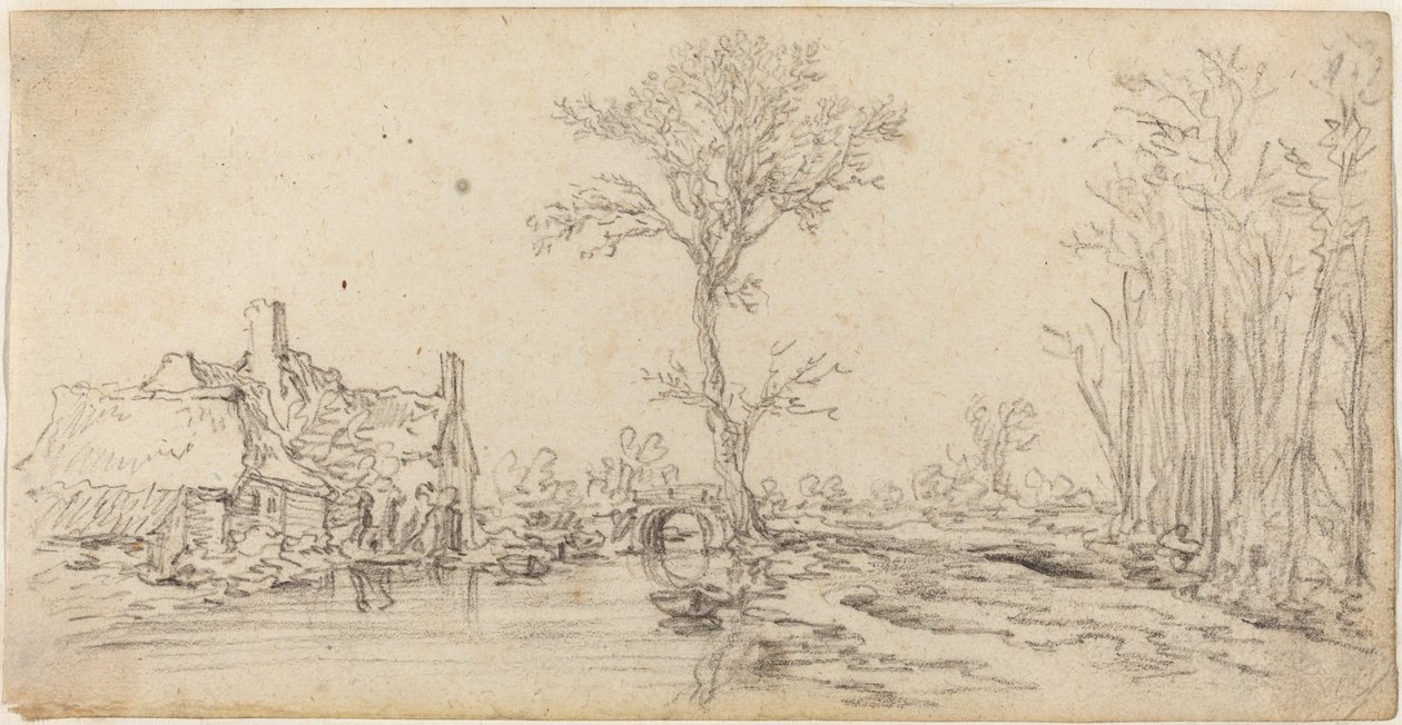 Sommerhus ved en flod af Jan van Goyen