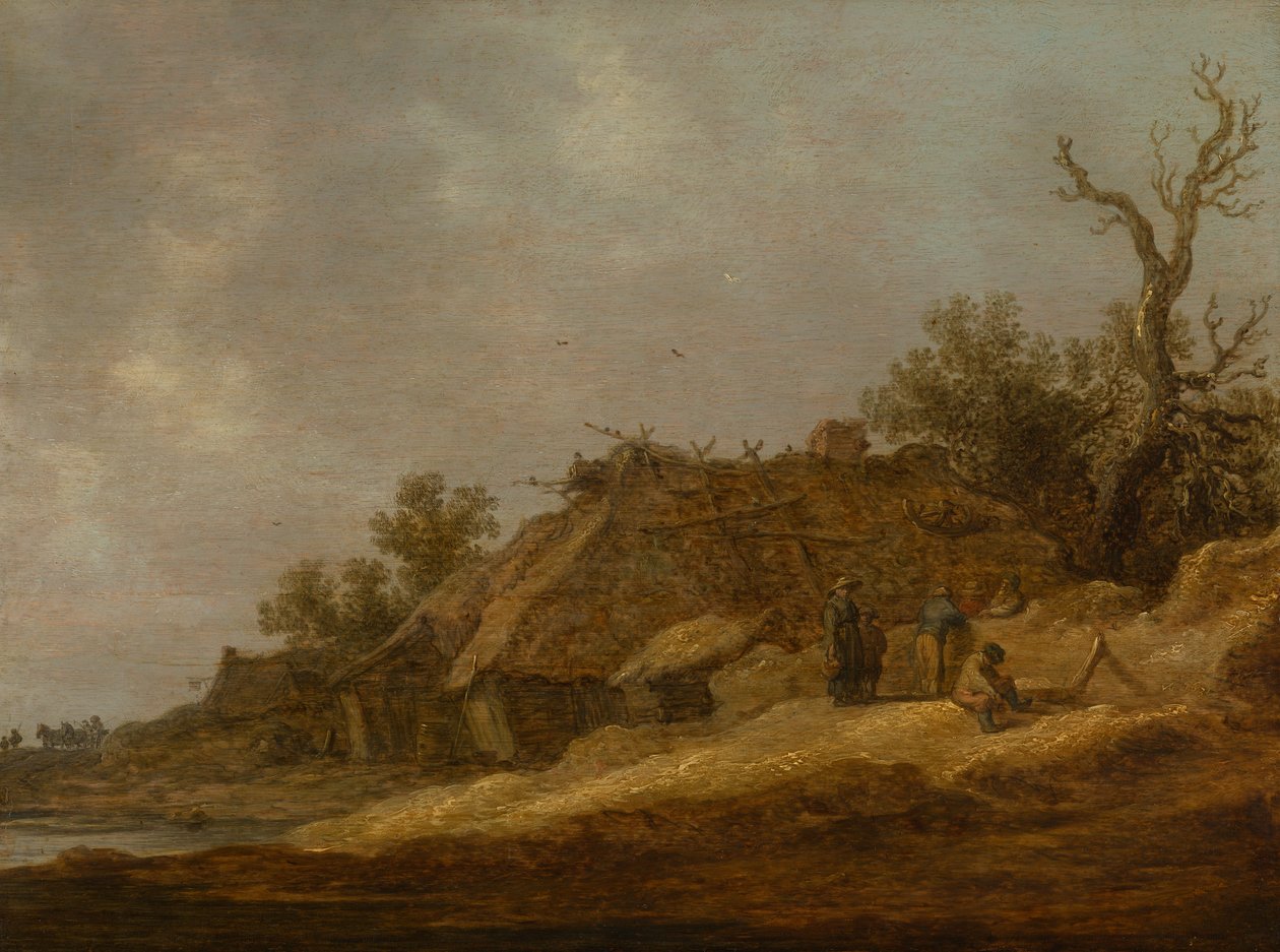 Forfalden bondegård med bønder af Jan van Goyen