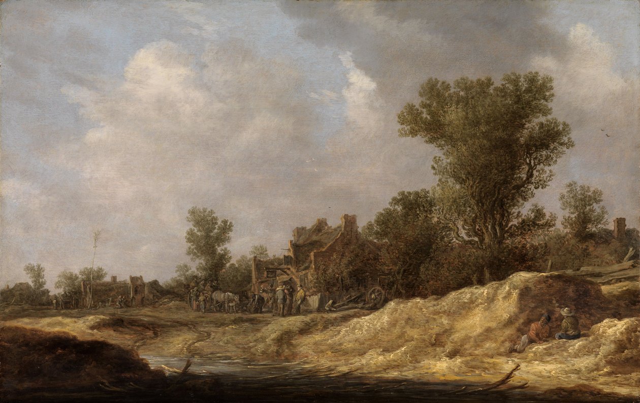 Landskab med landsbyboere af Jan van Goyen