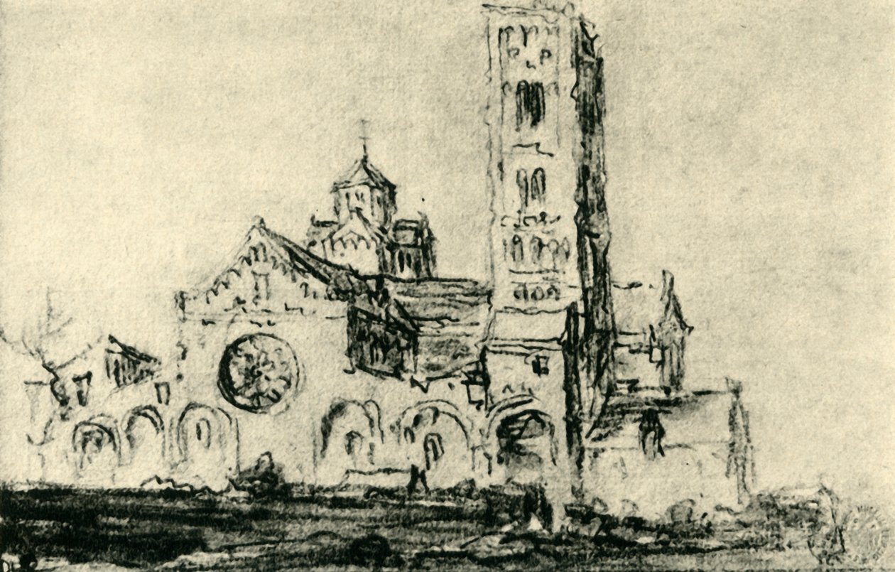 St Marys Church, Utrecht, Holland, midten af det 17. århundrede, 1943. af Jan Josephsz van Goyen