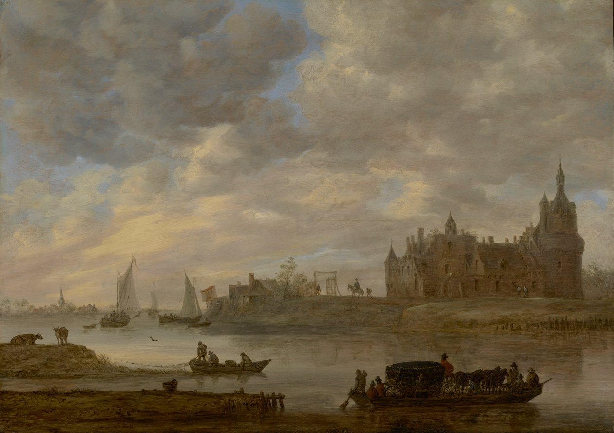 Udsigt over Duurstede Slot ved Wijk bij Duurstede af Jan van Goyen