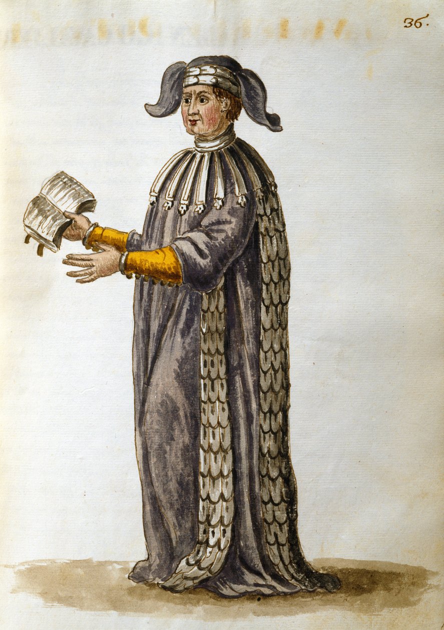En lærd akademiker (pen & blæk og wc på papir) af Jan van Grevenbroeck