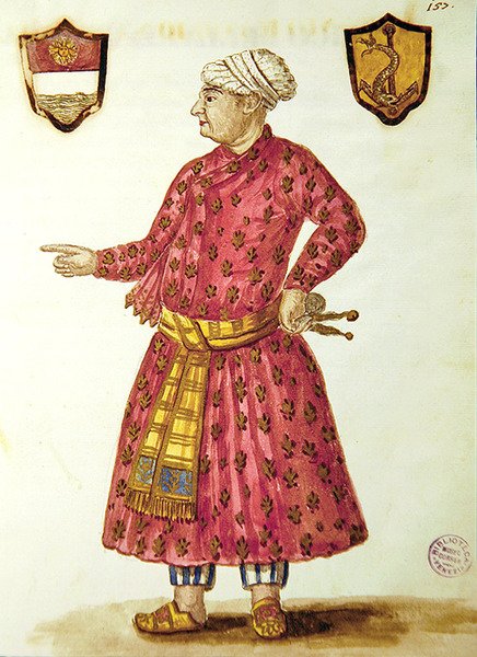 Antonio Manunzio i Mughal-regionen (pen & blæk og wc på papir) af Jan van Grevenbroeck