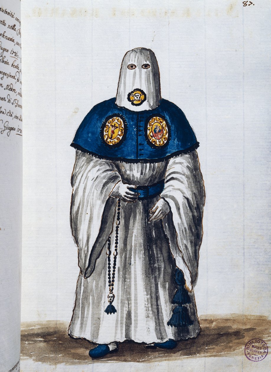 Ærkebroderskab for rosenkransens stemmeret, grundlagt i Helligåndssøstrenes kirke i Venedig, bind II, f 87, af Giovanni di Grevembroch eller Grevenbroch (1731-1807) af Jan van Grevenbroeck