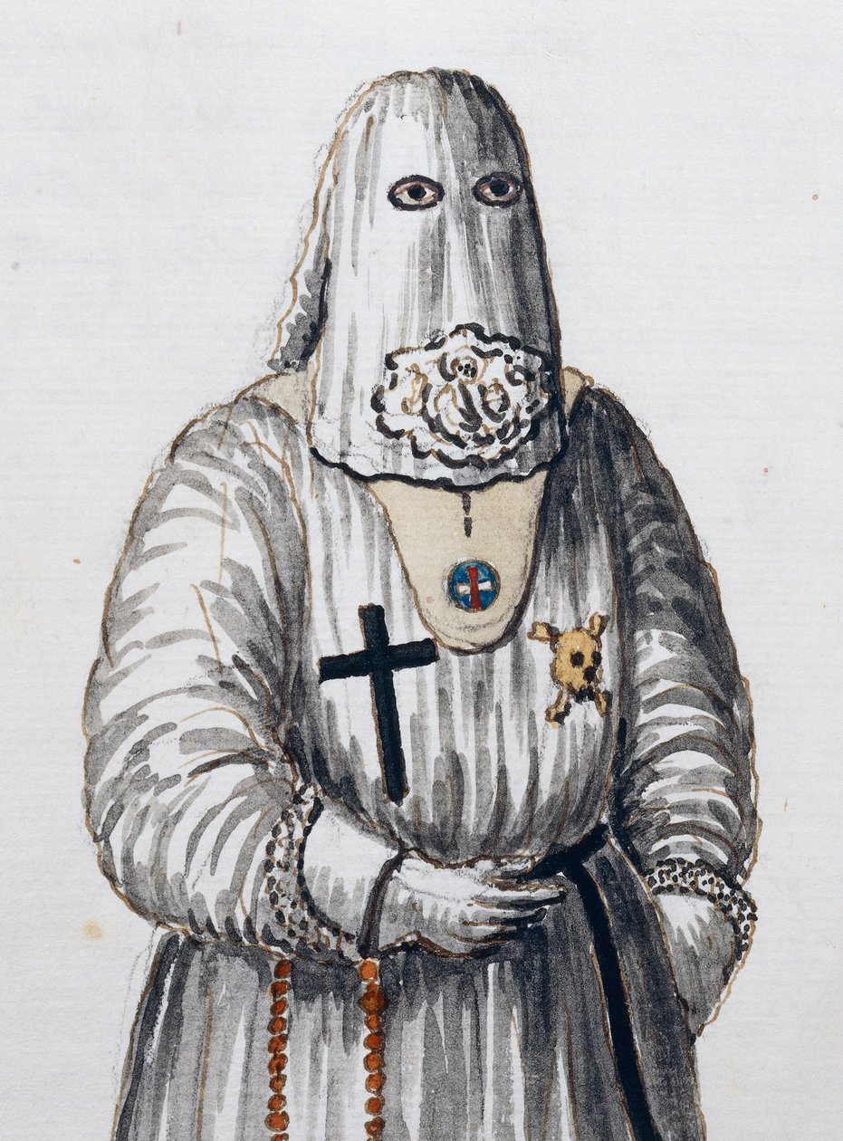 Confraternity of the Intercession of Christ, grundlagt den 1. februar 1500 af kanonernes Regular of St, Savior in Venedig, bind II, f 66, af Giovanni di Grevembroch eller Grevenbroch (1731-1807) af Jan van Grevenbroeck