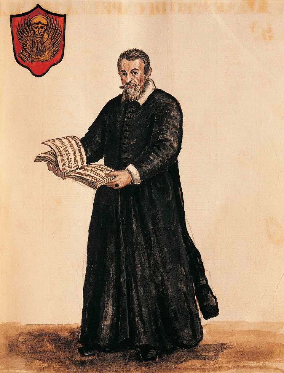 Italien, Venedig, Portræt af den italienske komponist Claudio Monteverdi (1567 - 1643) af Jan van Grevenbroeck
