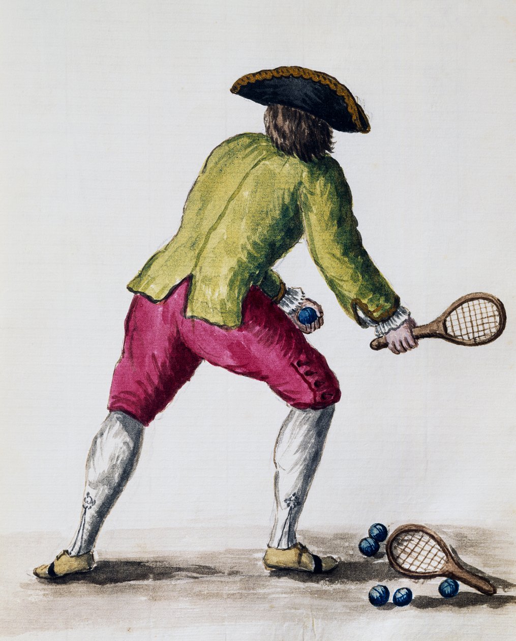Mand leger med ketsjer og bolde, fra The Illustrated Book of Venetian Costumes, Italy af Jan van Grevenbroeck