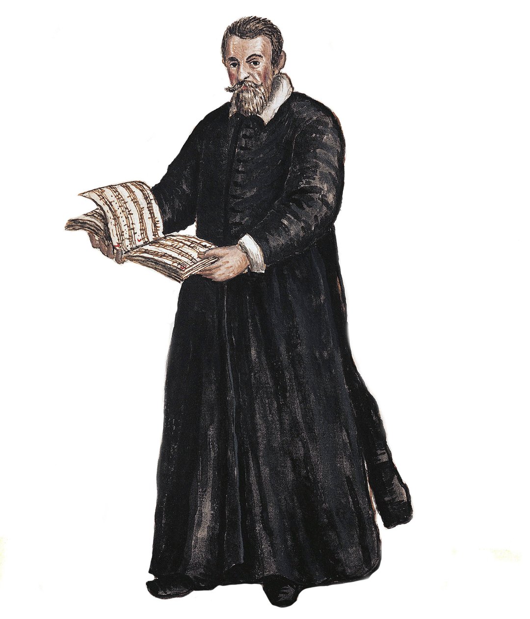 Portræt af Claudio Monteverdi - Portræt af Claudio Monteverdi (1567-1643) Italiensk komponist efter tegning af Jan van Grevenbroeck (eller Giovanni Grevembroch (Grevenbroch) (1731-1807) af Jan van Grevenbroeck