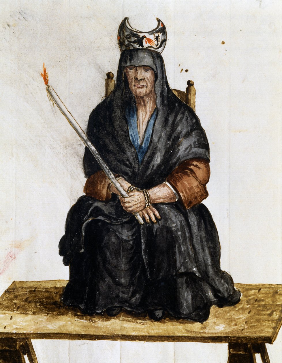 Troldkvinde, illustration fra kostumer af venetianere i næsten alle aldre, flittigt indsamlet og malet i det 18. århundrede, Giovanni di Grevembroch (1731-1807) af Jan van Grevenbroeck