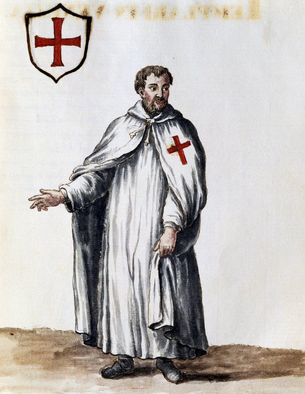 Templarridder, illustration fra kostumer af venetianere i næsten alle aldre, flittigt indsamlet og malet i det 18. århundrede, Giovanni di Grevembroch (1731-1807) af Jan van Grevenbroeck
