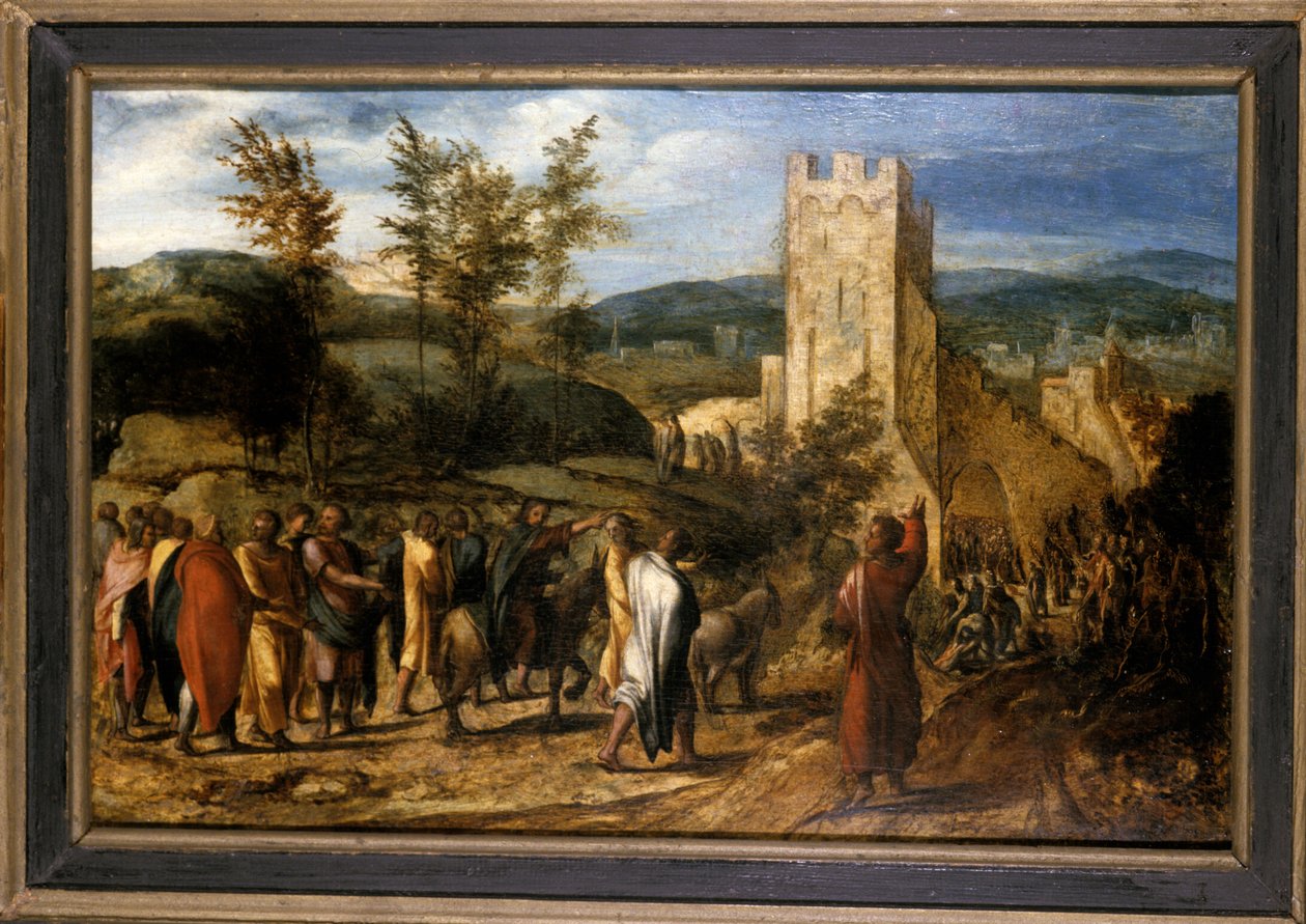 Kristus træder ind i Jerusalem, 1551-1600 af Jan van Hemessen