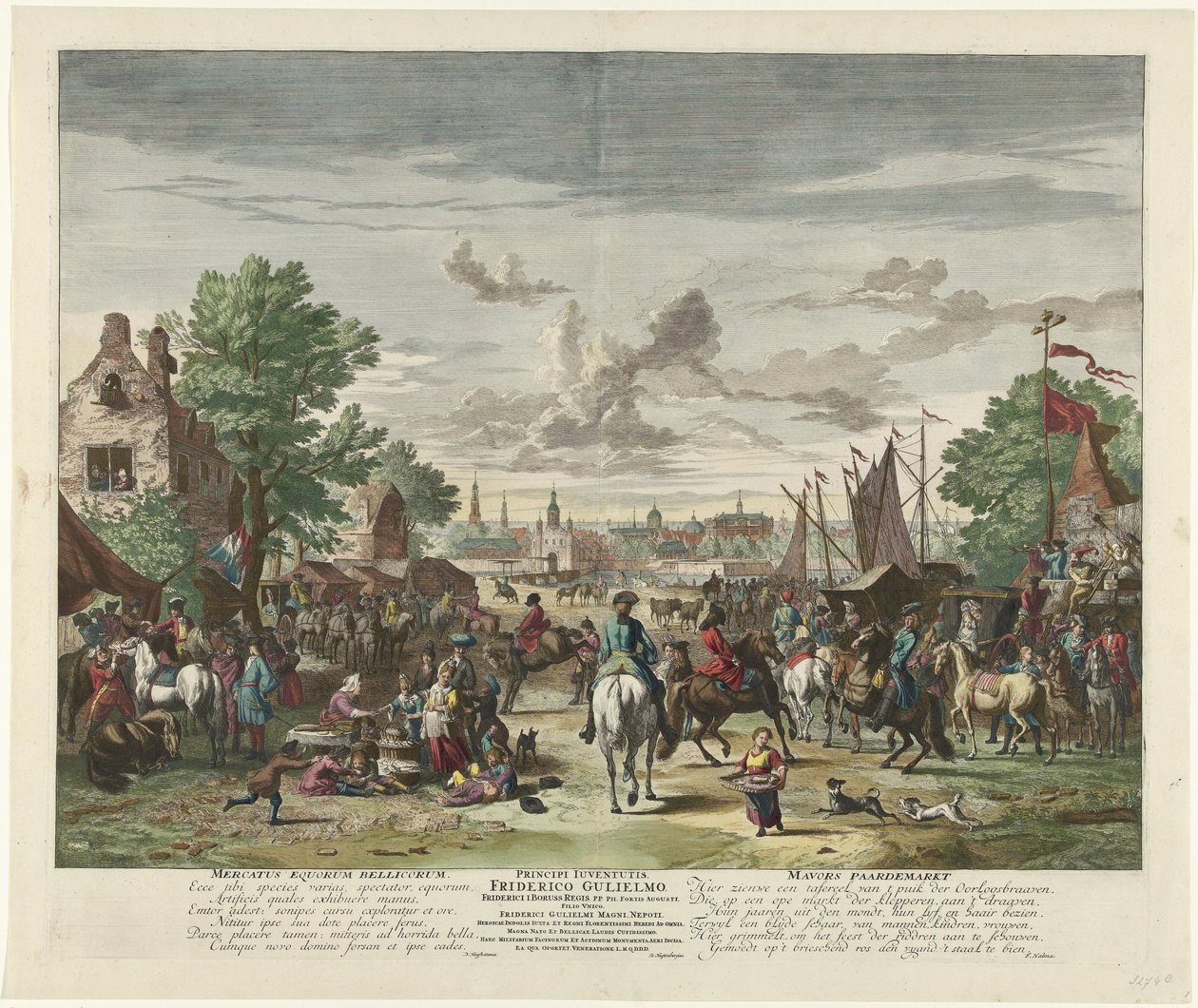 Paardenmarkt, ca. 1702 War Horse Market / Mavors Paardemarkt (titel på objektet) af Jan van Huchtenburg