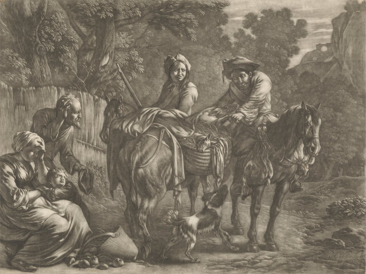 Pillagers, der røver en bonde og hans kone af Jan van Huchtenburg