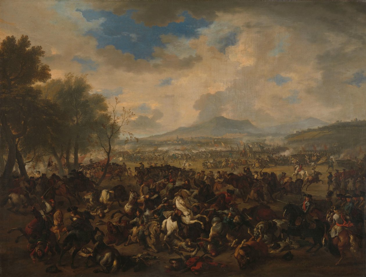 Slaget ved Ramillies mellem franskmændene og de allierede magter, 23. maj 1706 af Jan van Huchtenburg