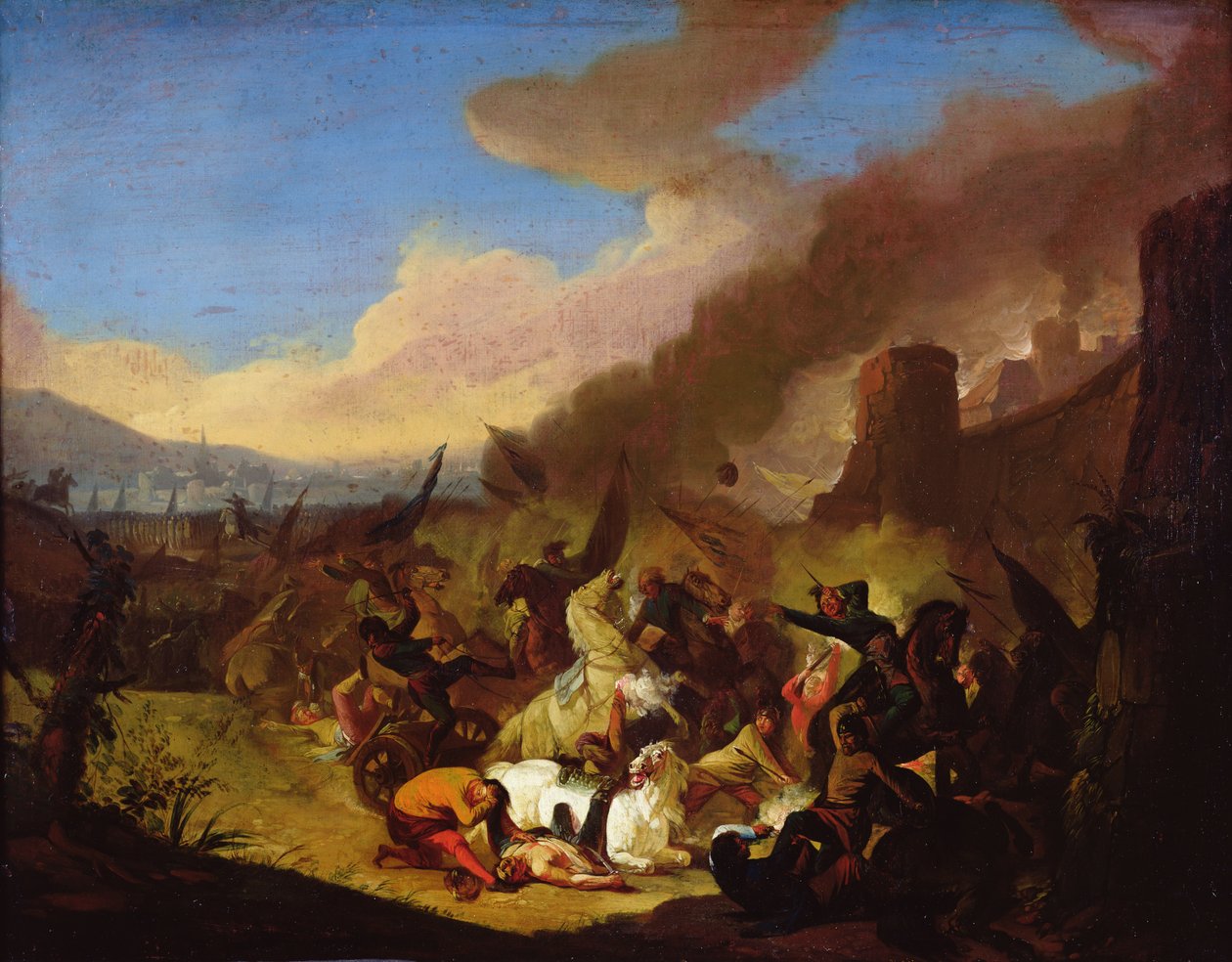 Scene af en kamp af Jan van Huchtenburgh