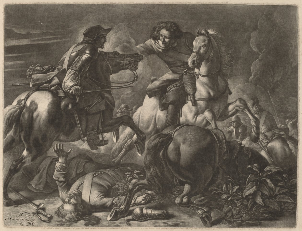 To kæmpende ryttere af Jan van Huchtenburgh
