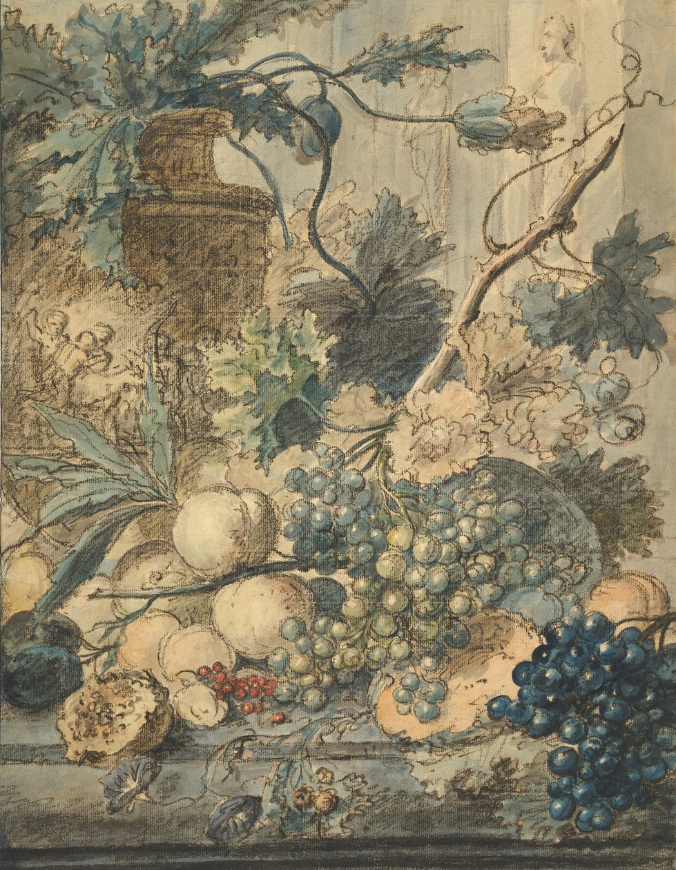 Stilleben med frugt, n.d.. af Jan van Huysum