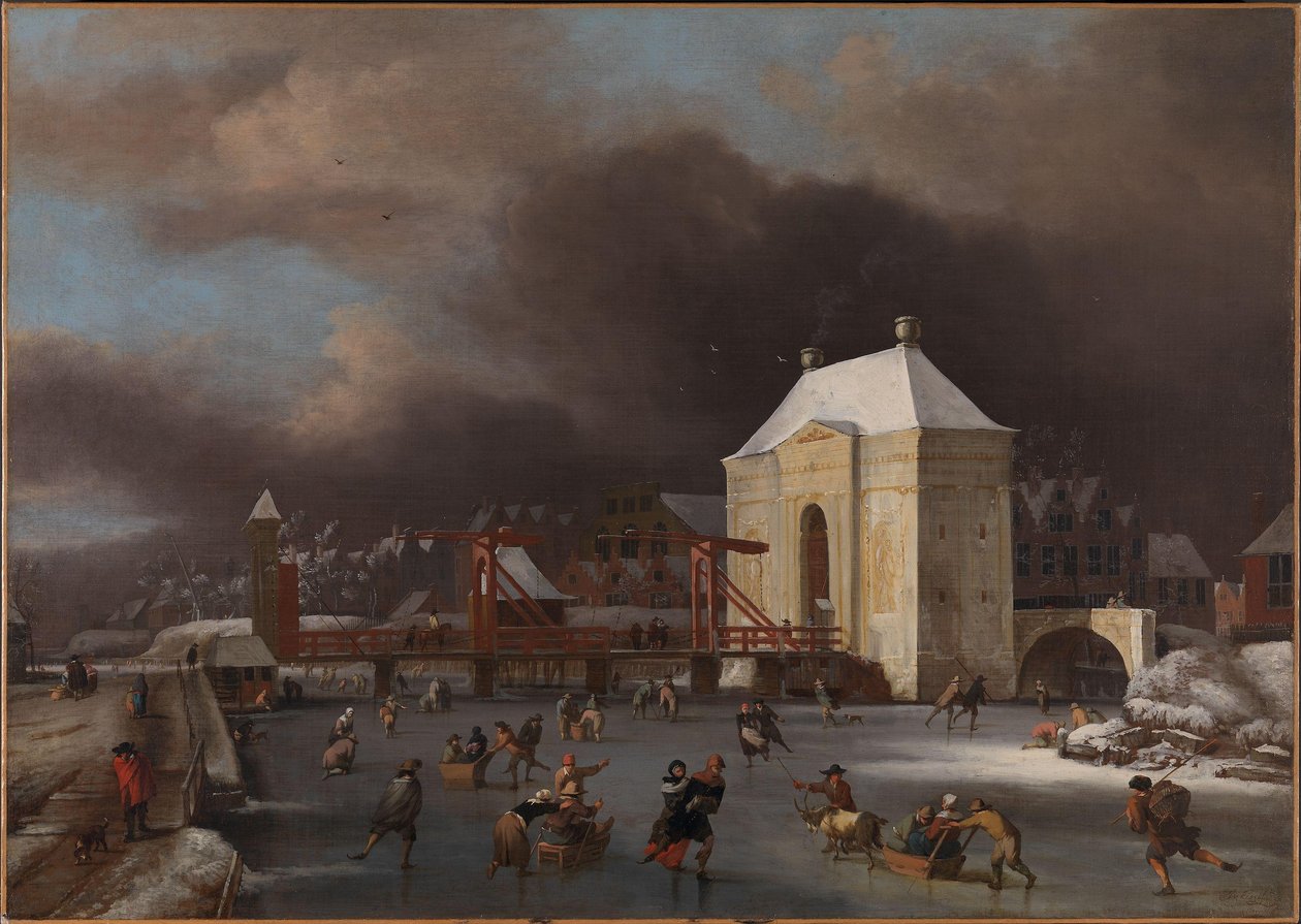 Udsigt over Heiligewegspoort i Amsterdam, ca. 1660-80 (olie på lærred) af Jan van III Kessel
