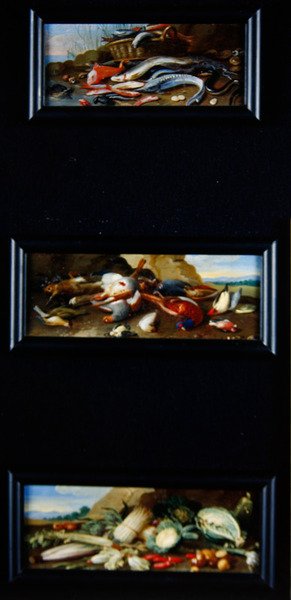 Stillebenstableauer - fisk, vildt, grøntsager af Jan van Kessel the Elder