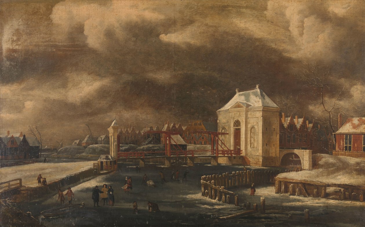 Heiligewegspoort, Amsterdam, om vinteren af Jan van  Kessel