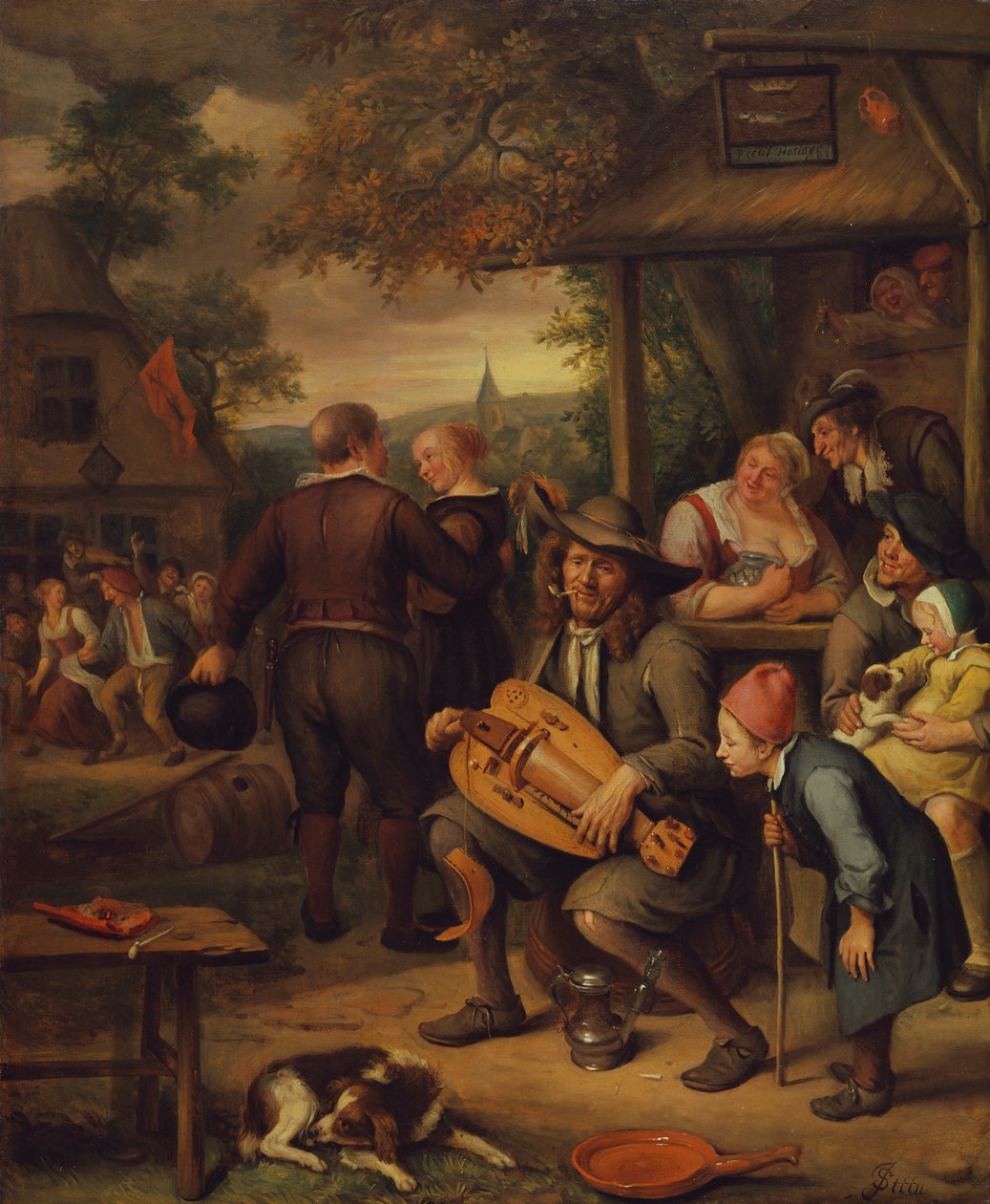 Hurdy Guerdy-spilleren af Jan van Kessel