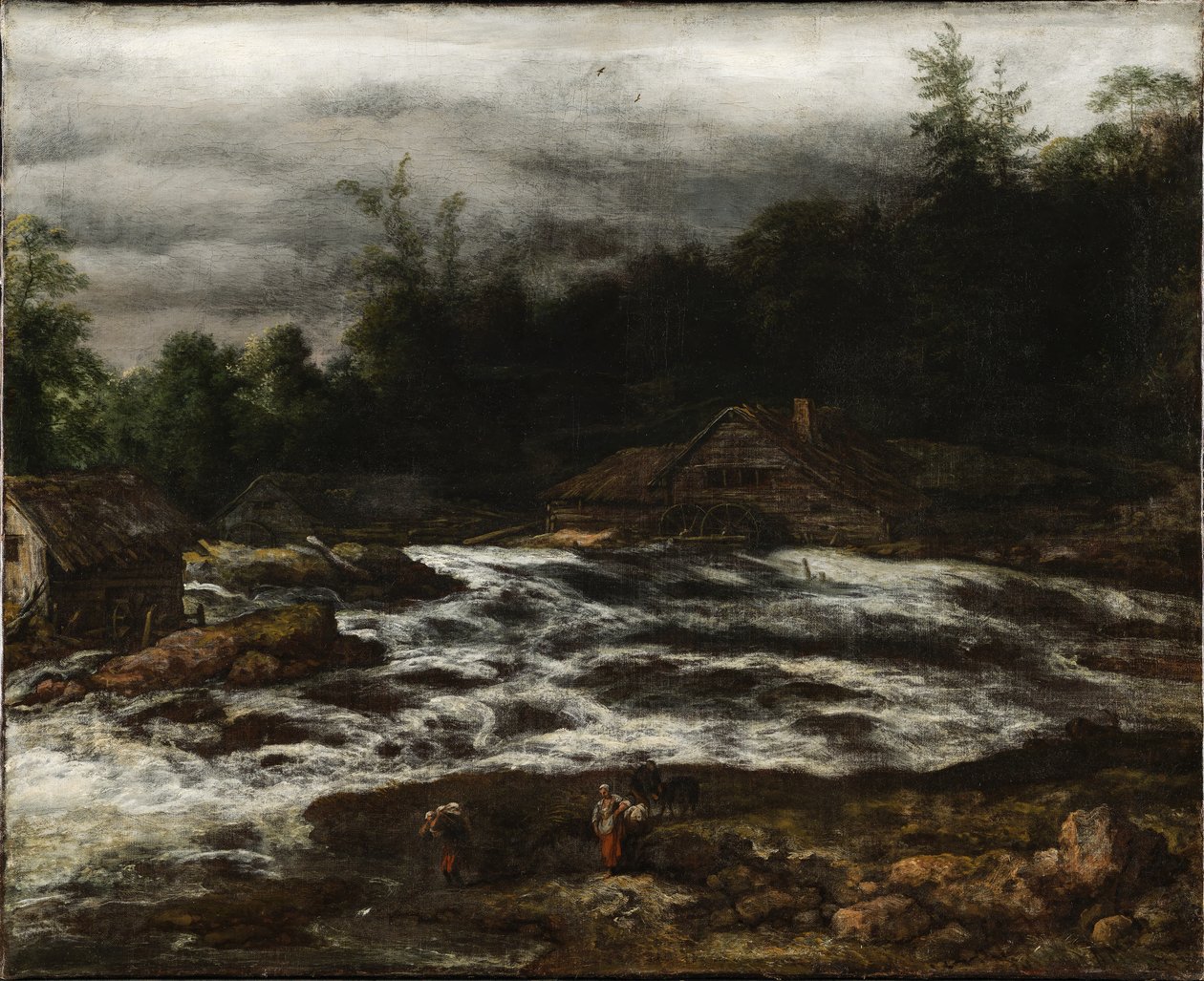 Bjerglandskab med vandfald af Jan van Kessel d.Æ.