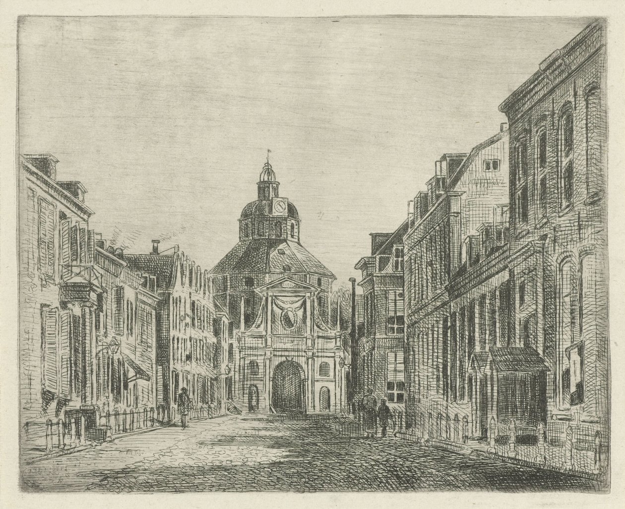 Udsigt over Wittevrouwenpoort i Utrecht af Jan van Lokhorst