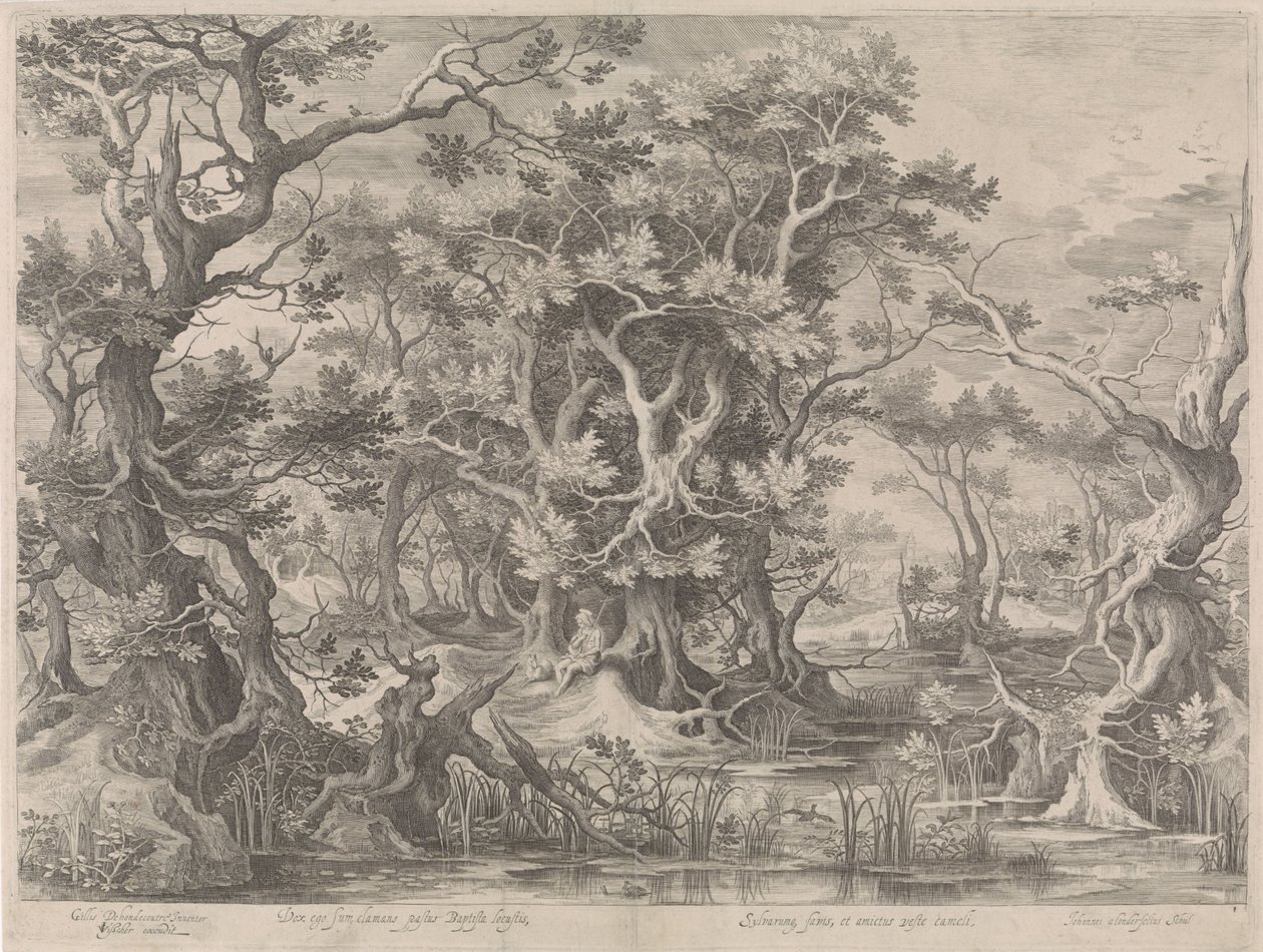 Johannes Døberen beder i et sumplandskab af Jan van Londerseel